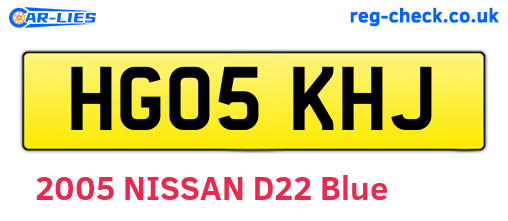 HG05KHJ are the vehicle registration plates.