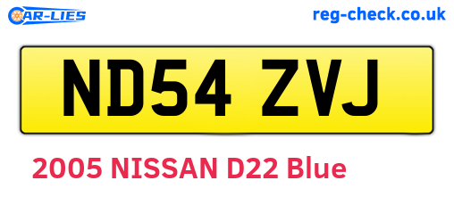 ND54ZVJ are the vehicle registration plates.