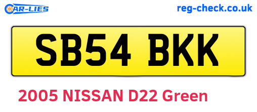 SB54BKK are the vehicle registration plates.