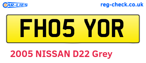 FH05YOR are the vehicle registration plates.
