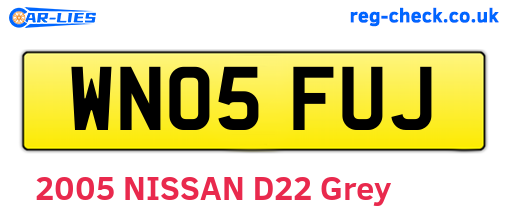 WN05FUJ are the vehicle registration plates.