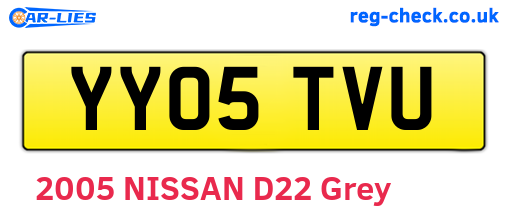 YY05TVU are the vehicle registration plates.