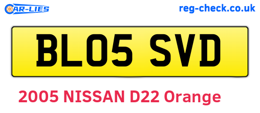 BL05SVD are the vehicle registration plates.