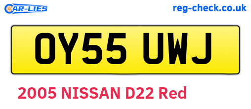 OY55UWJ are the vehicle registration plates.