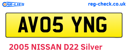 AV05YNG are the vehicle registration plates.