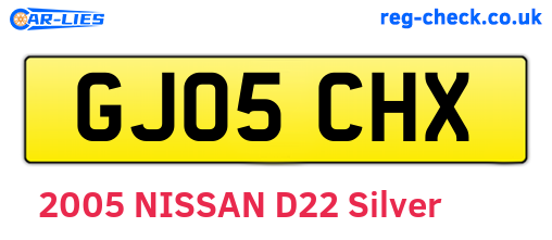 GJ05CHX are the vehicle registration plates.