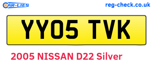 YY05TVK are the vehicle registration plates.