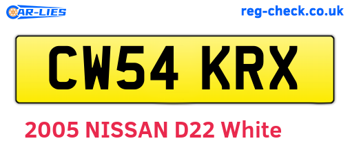 CW54KRX are the vehicle registration plates.
