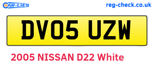 DV05UZW are the vehicle registration plates.