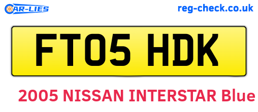 FT05HDK are the vehicle registration plates.