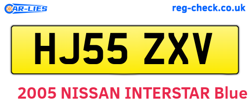 HJ55ZXV are the vehicle registration plates.