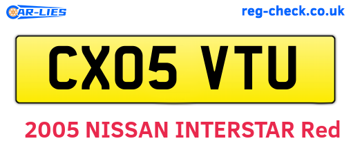 CX05VTU are the vehicle registration plates.