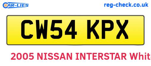 CW54KPX are the vehicle registration plates.