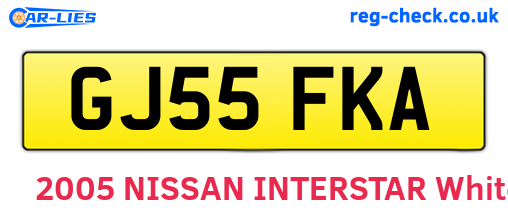 GJ55FKA are the vehicle registration plates.