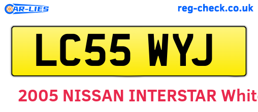 LC55WYJ are the vehicle registration plates.