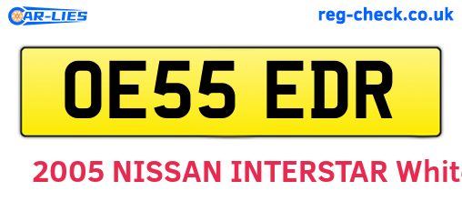 OE55EDR are the vehicle registration plates.
