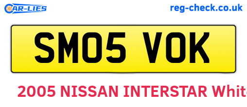 SM05VOK are the vehicle registration plates.