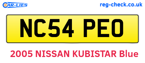 NC54PEO are the vehicle registration plates.