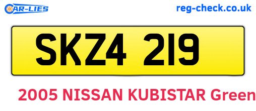 SKZ4219 are the vehicle registration plates.