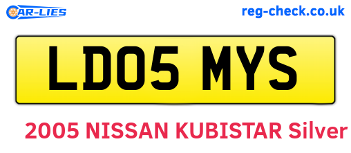 LD05MYS are the vehicle registration plates.