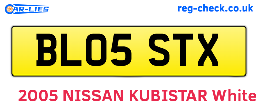 BL05STX are the vehicle registration plates.