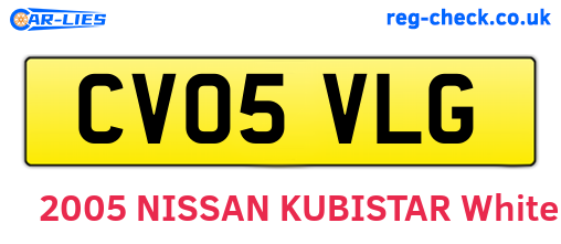 CV05VLG are the vehicle registration plates.