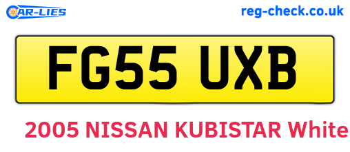 FG55UXB are the vehicle registration plates.