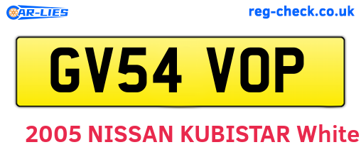 GV54VOP are the vehicle registration plates.