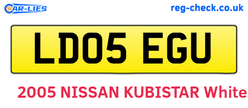 LD05EGU are the vehicle registration plates.