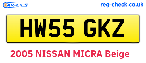 HW55GKZ are the vehicle registration plates.