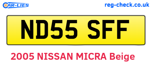 ND55SFF are the vehicle registration plates.