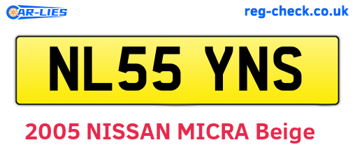 NL55YNS are the vehicle registration plates.