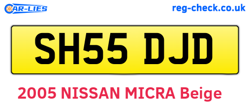 SH55DJD are the vehicle registration plates.