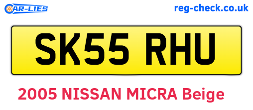SK55RHU are the vehicle registration plates.
