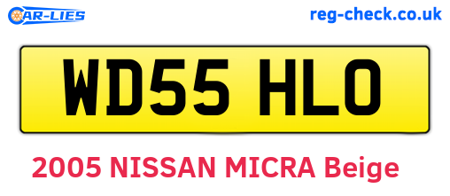 WD55HLO are the vehicle registration plates.
