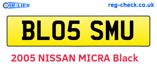 BL05SMU are the vehicle registration plates.
