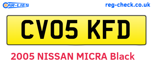 CV05KFD are the vehicle registration plates.