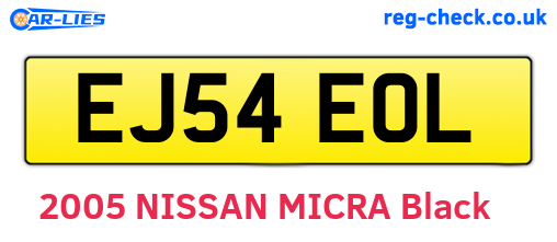 EJ54EOL are the vehicle registration plates.