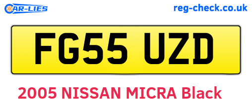 FG55UZD are the vehicle registration plates.