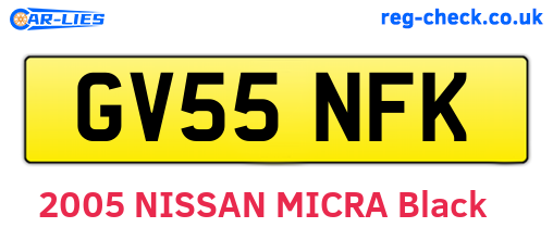 GV55NFK are the vehicle registration plates.