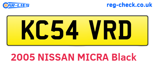 KC54VRD are the vehicle registration plates.