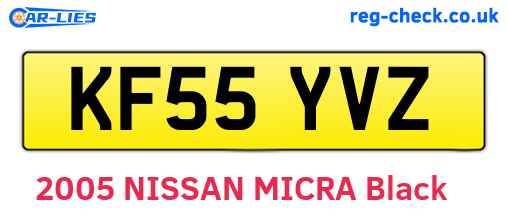 KF55YVZ are the vehicle registration plates.