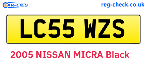 LC55WZS are the vehicle registration plates.