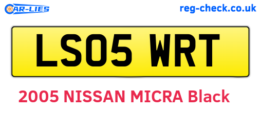 LS05WRT are the vehicle registration plates.