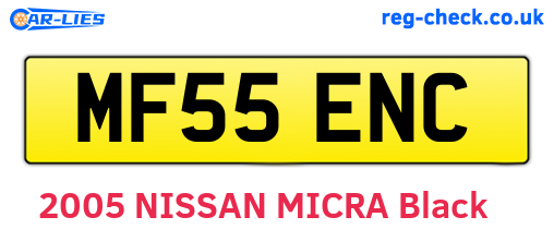 MF55ENC are the vehicle registration plates.
