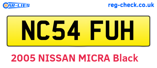 NC54FUH are the vehicle registration plates.