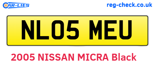 NL05MEU are the vehicle registration plates.