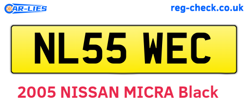 NL55WEC are the vehicle registration plates.