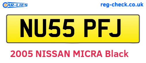 NU55PFJ are the vehicle registration plates.