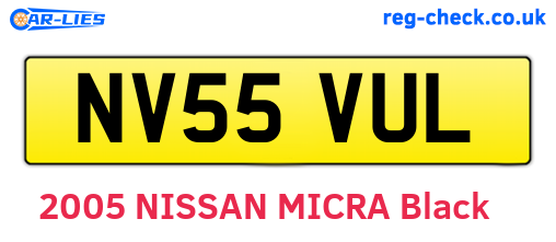 NV55VUL are the vehicle registration plates.